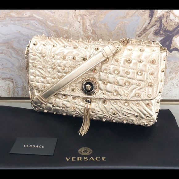 Versace Handbags - Rare Versace Studded Vanitas Medusa Tassel Bag